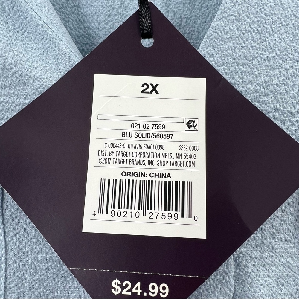 Ava & Viv NWT Long Sleeve Collared Utility Pocket Shirt in Blue size 2X - Picture 6 of 7